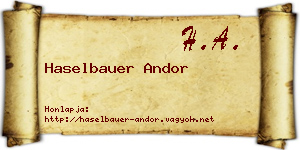 Haselbauer Andor névjegykártya